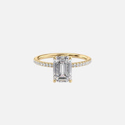  The Pave Luna Emerald Lab Diamond Ring 18k Yellow Gold 001