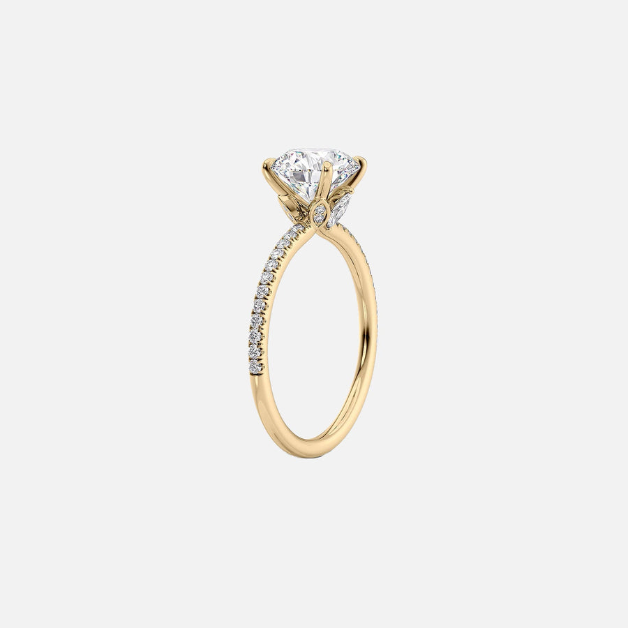  The Pave Luna Emerald Lab Diamond Ring 18k Yellow Gold 002