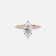  The Pave Luna Marquise Lab Diamond Ring 14k Rose Gold 001