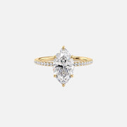The Pave Luna Marquise Lab Diamond Ring 14k Yellow Gold 001