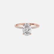  The Pave Luna Oval Lab Diamond Ring 14k Rose Gold 001