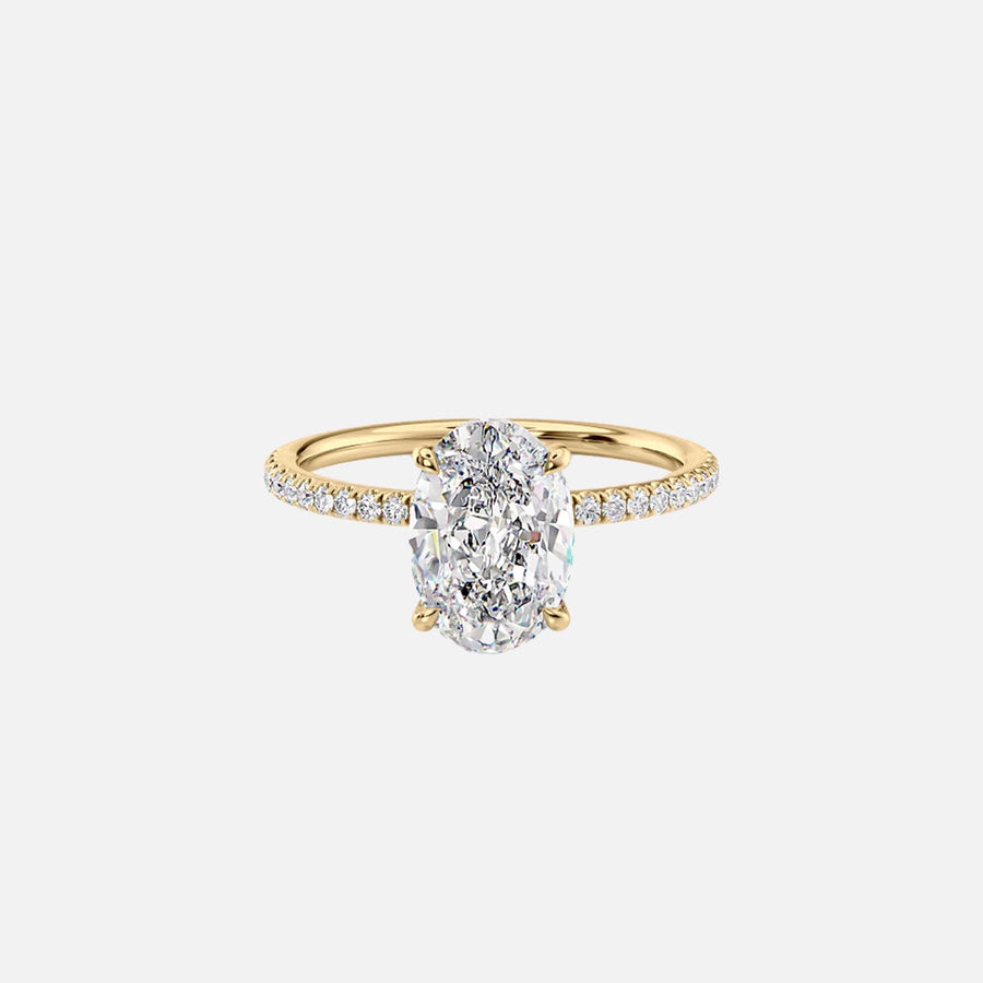 The Pave Luna Oval Lab Diamond Ring 14k Yellow Gold 001