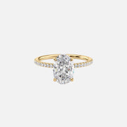  The Pave Luna Oval Lab Diamond Ring 18k Yellow Gold 001