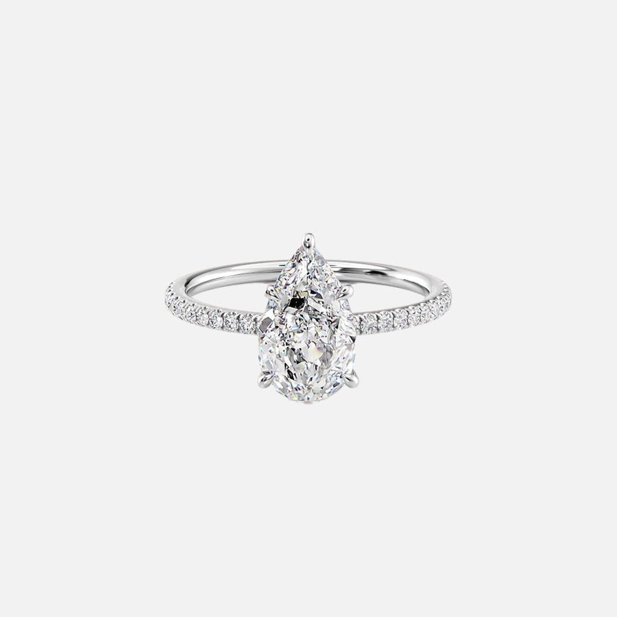 The Pave Luna Pear Lab Diamond Ring 14k White Gold 001