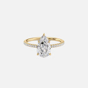 The Pave Luna Pear Lab Diamond Ring 14k Yellow Gold 001