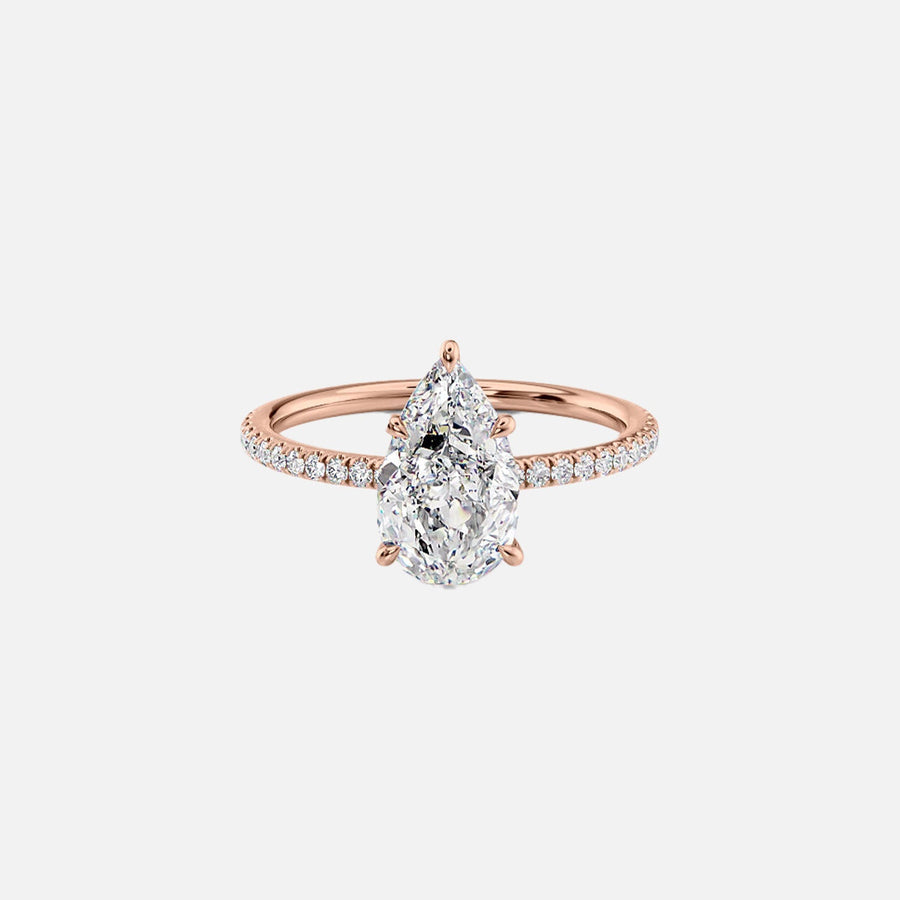  The Pave Luna Pear Lab Diamond Ring 18k Rose Gold 001