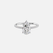  The Pave Luna Pear Lab Diamond Ring 18k White Gold 001