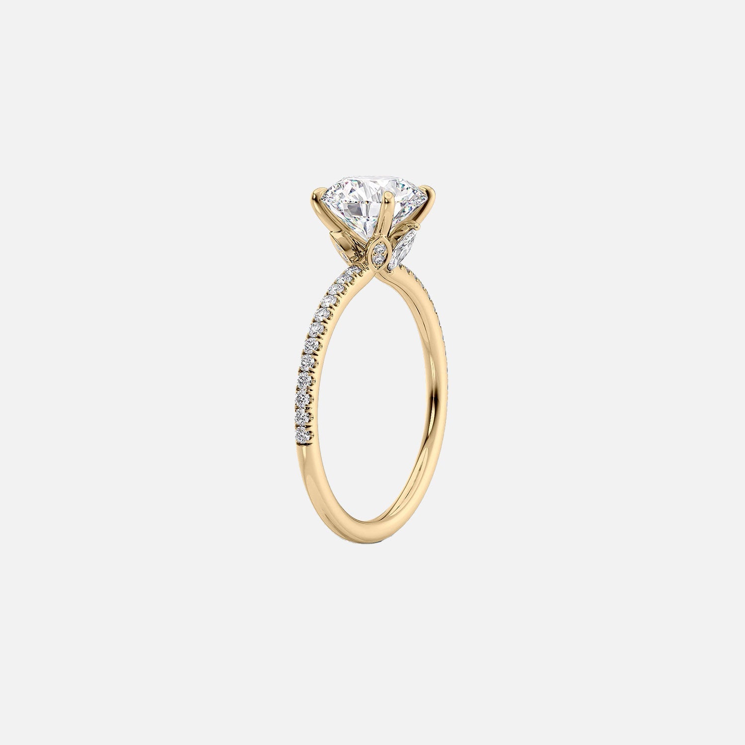  The Pave Luna Pear Moissanite Ring 14k Yellow Gold 002
