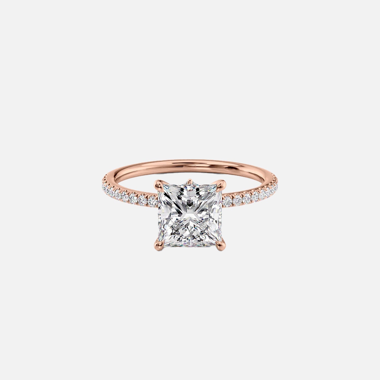 The Pave Luna Princess Lab Diamond Ring Jewelry