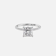  The Pave Luna Princess Lab Diamond Ring 14k White Gold 001