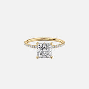 The Pave Luna Princess Lab Diamond Ring 14k Yellow Gold 001