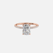  The Pave Luna Radiant Lab Diamond Ring 14k Rose Gold 001