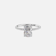  The Pave Luna Radiant Lab Diamond Ring 14k White Gold 001