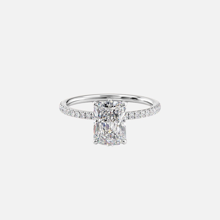  The Pave Luna Radiant Lab Diamond Ring 14k White Gold 001