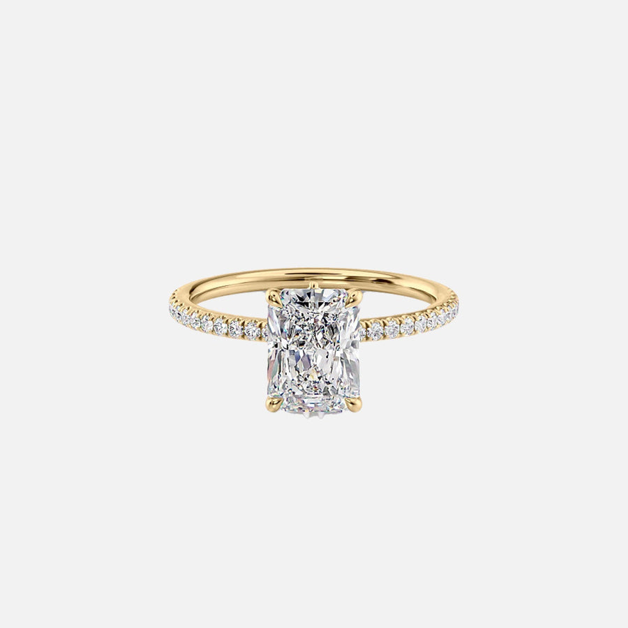 The Pave Luna Radiant Lab Diamond Ring 14k Yellow Gold 001