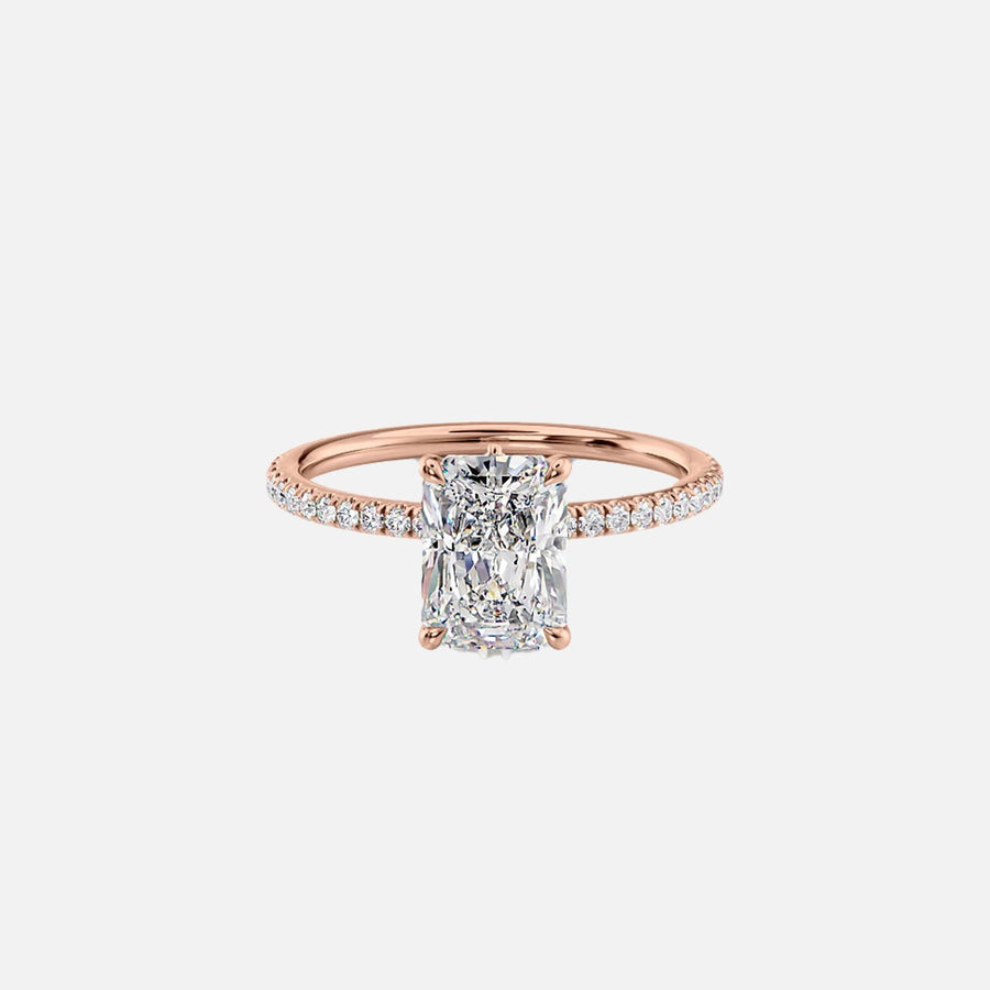  The Pave Luna Radiant Lab Diamond Ring 18k Rose Gold 001