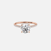  The Pave Luna Round Lab Diamond Ring 18k Rose Gold 001