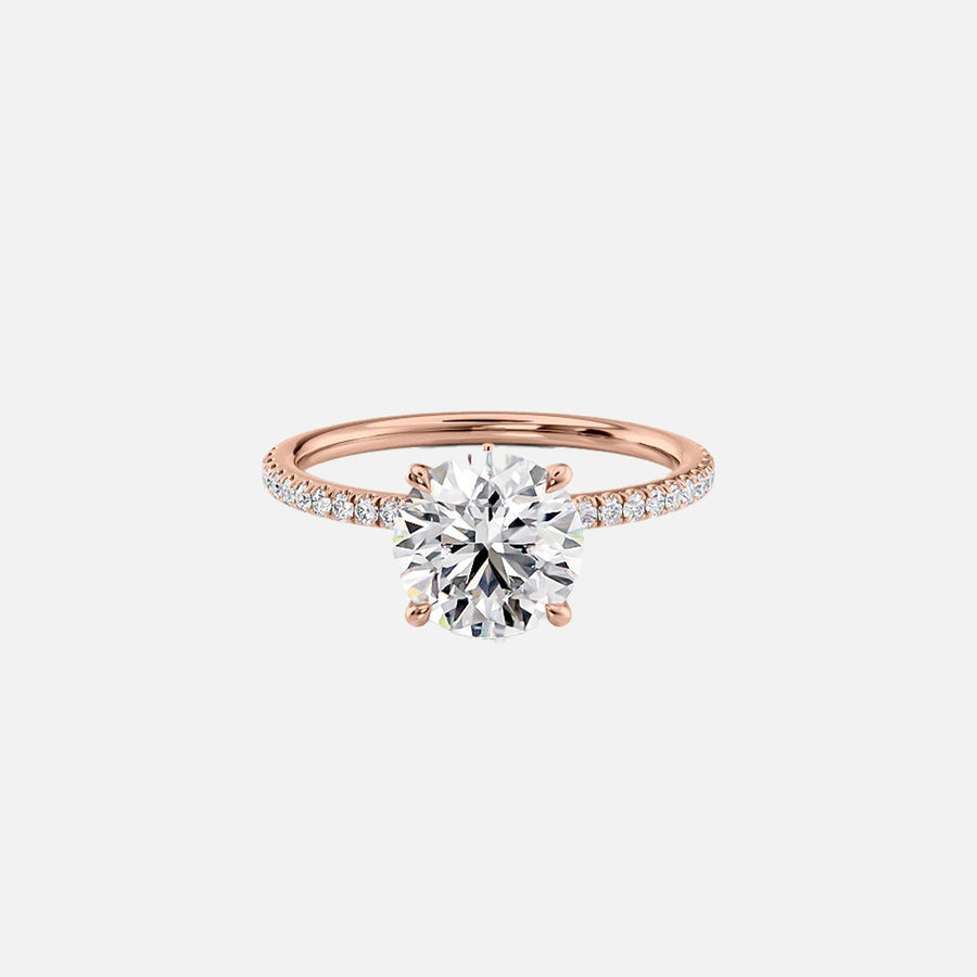  The Pave Luna Round Lab Diamond Ring 18k Rose Gold 001