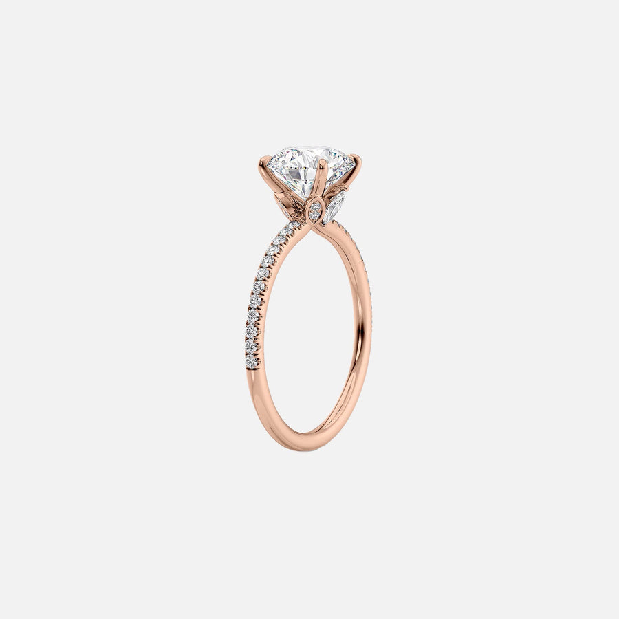  The Pave Luna Round Lab Diamond Ring 18k Rose Gold 002