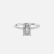 The Pave Madison Emerald Lab Diamond Ring 14k White Gold 001