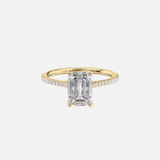 The Pave Madison Emerald Lab Diamond Ring 14k Yellow Gold 001