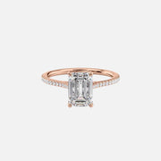  The Pave Madison Emerald Lab Diamond Ring 18k Rose Gold 001