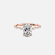  The Pave Madison Oval Moissanite Ring 14k Rose Gold 001