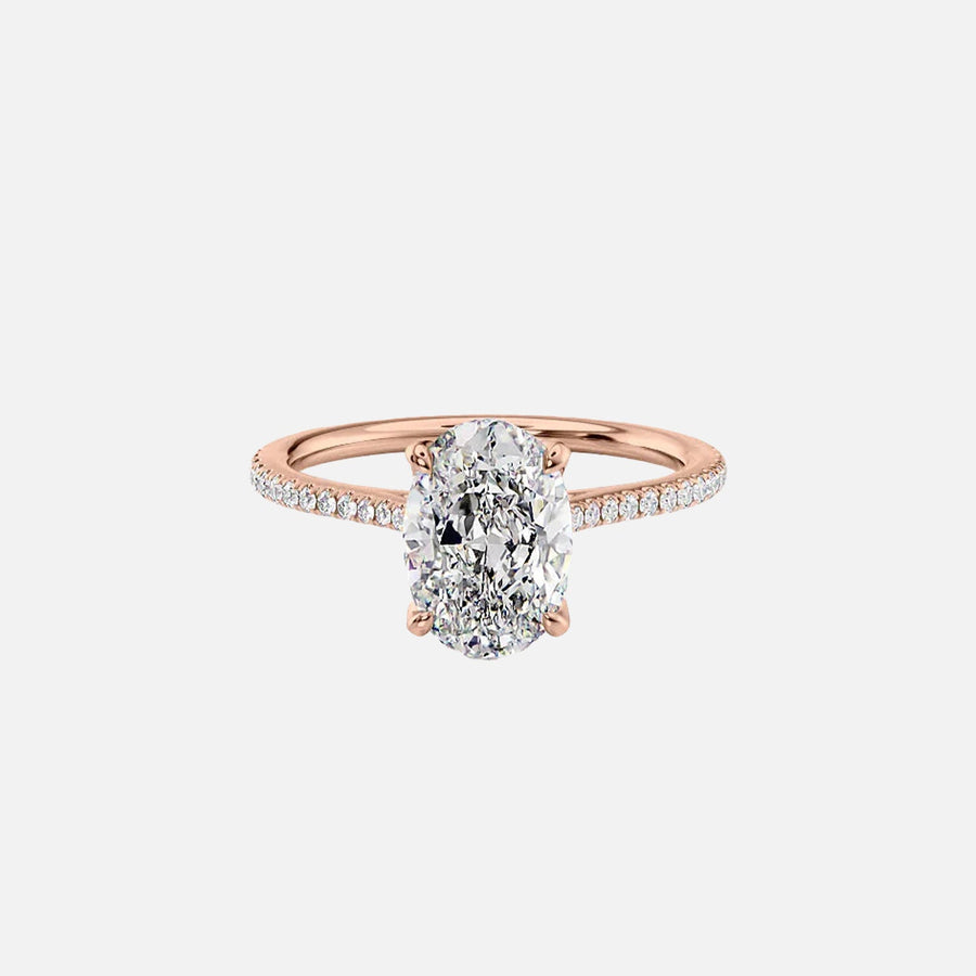  The Pave Madison Oval Moissanite Ring 14k Rose Gold 001