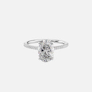  The Pave Madison Oval Moissanite Ring 14k White Gold 001