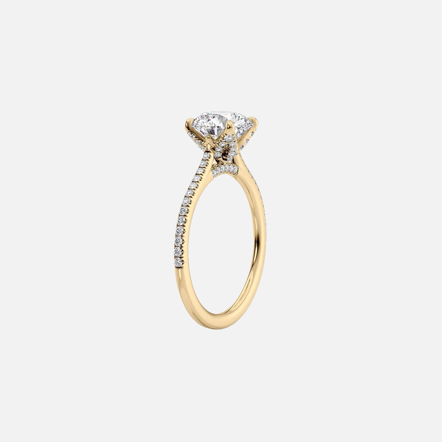  The Pave Madison Pear Moissanite Ring 14k Yellow Gold 002