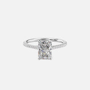  The Pave Madison Radiant Lab Diamond Ring 14k White Gold 001