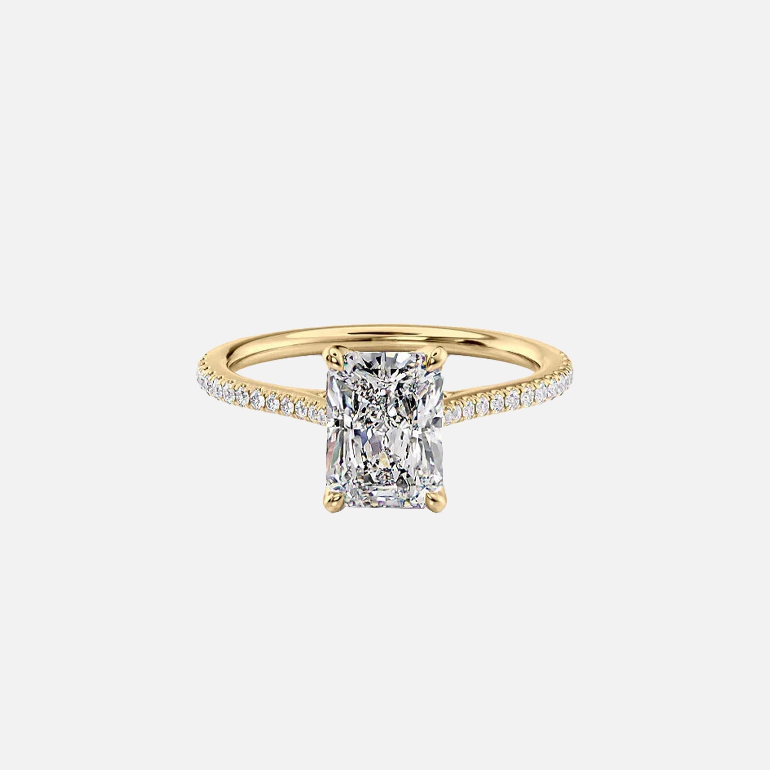 The Pave Madison Radiant Lab Diamond Ring 14k Yellow Gold 001