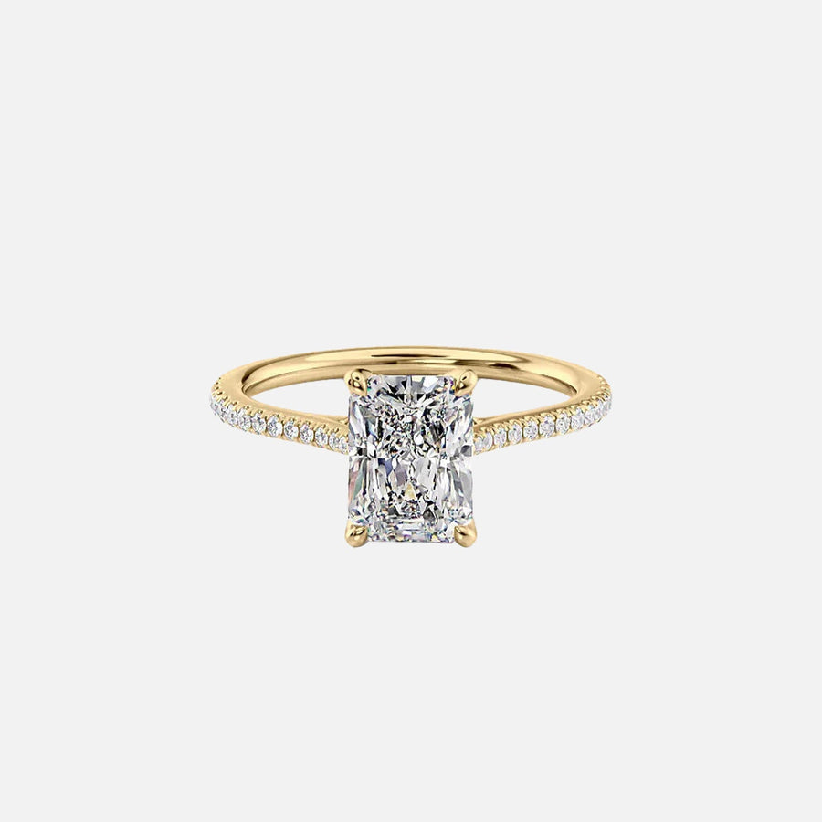  The Pave Madison Radiant Lab Diamond Ring 18k Yellow Gold 001