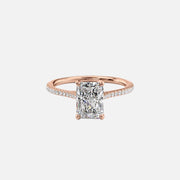  The Pave Madison Radiant Moissanite Ring 18k Rose Gold 001