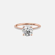  The Pave Madison Round Lab Diamond Ring 18k Rose Gold 001