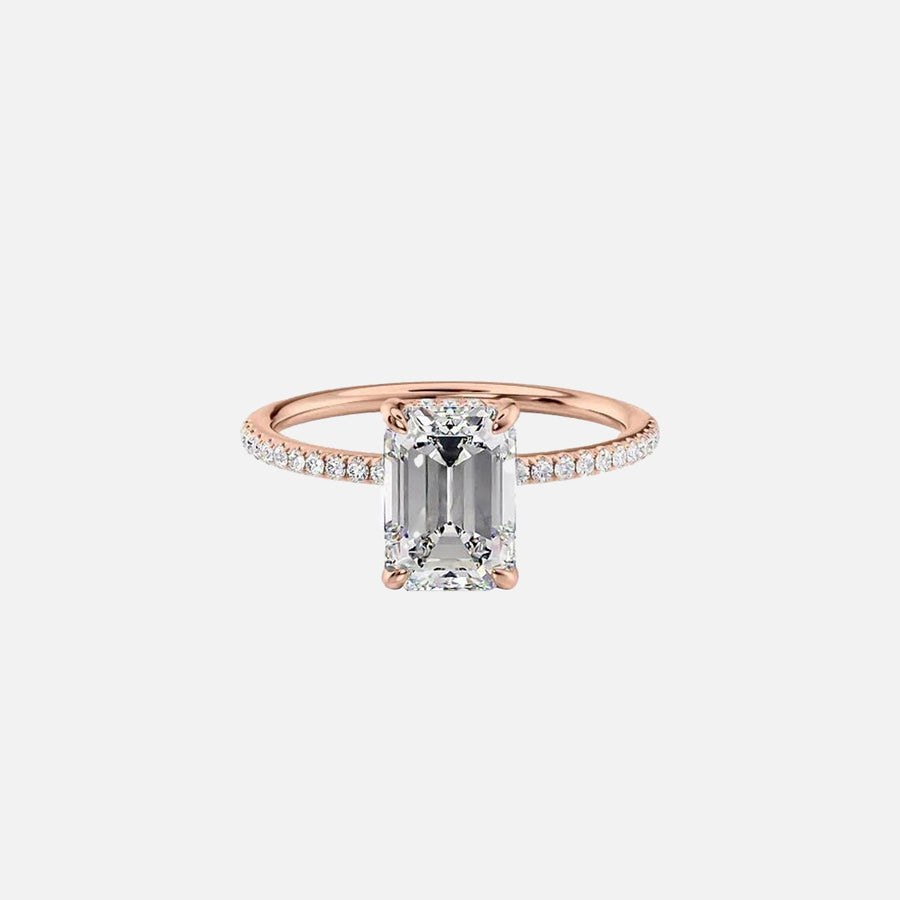  The Pave Maia Emerald Lab Diamond Ring 14k Rose Gold 001