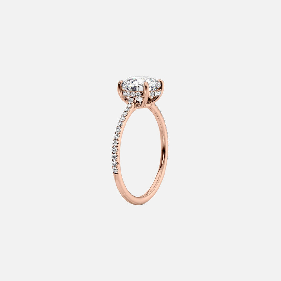  The Pave Maia Emerald Lab Diamond Ring 14k Rose Gold 002