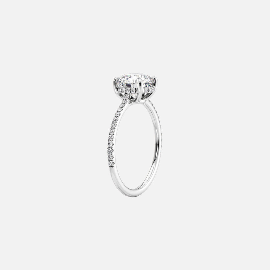  The Pave Maia Emerald Lab Diamond Ring 18k White Gold 002