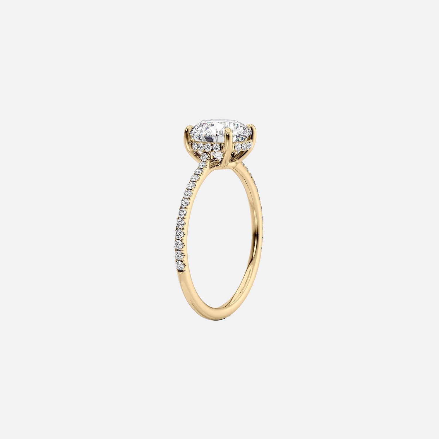  The Pave Maia Pear Moissanite Ring 14k Yellow Gold 002