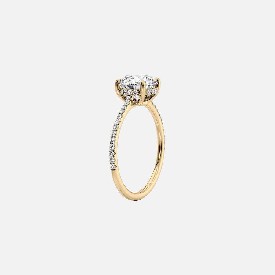  The Pave Maia Pear Moissanite Ring 18k Yellow Gold 002