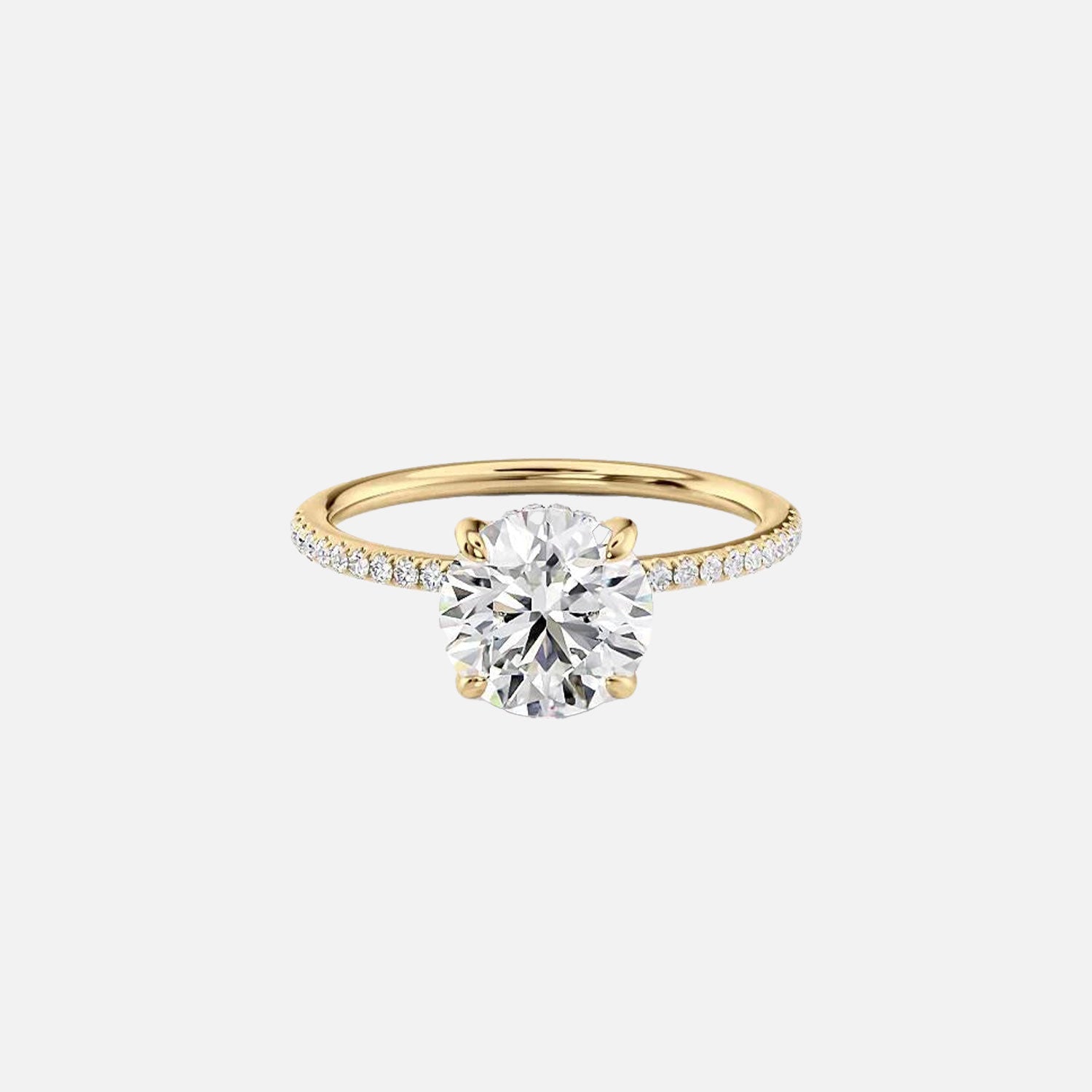 The Pave Maia Round Lab Diamond Ring 14k Yellow Gold 001