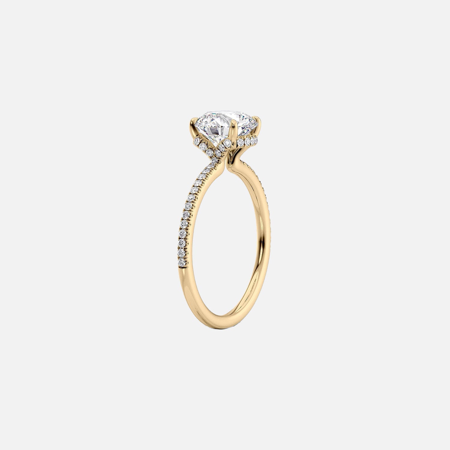  The Pave Margot Pear Moissanite Ring 14k Yellow Gold 002