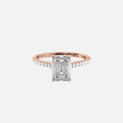  The Pave Natalie Emerald Lab Diamond Ring 14k Rose Gold 001