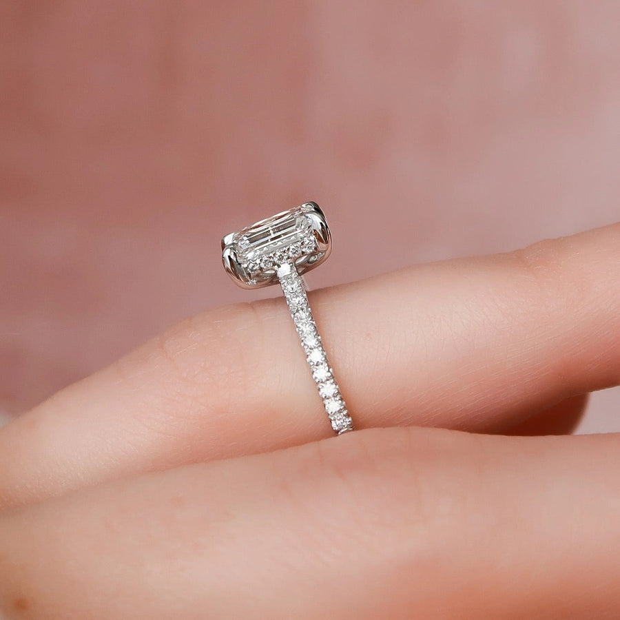  The Pave Natalie Emerald Lab Diamond Ring 14k White Gold 004 Final