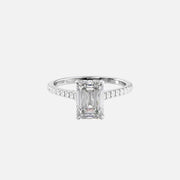  The Pave Natalie Emerald Lab Diamond Ring 18k White Gold 001