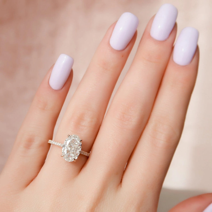  The Pave Natalie Oval Lab Diamond Ring 14k Rose Gold 003