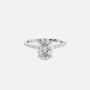  The Pave Natalie Oval Lab Diamond Ring 14k White Gold 001