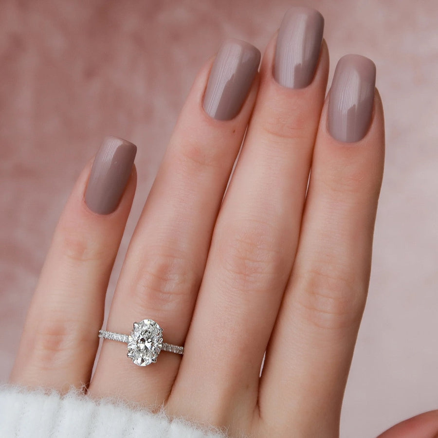  The Pave Natalie Oval Lab Diamond Ring 14k White Gold 003