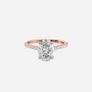  The Pave Natalie Oval Lab Diamond Ring 18k Rose Gold 001
