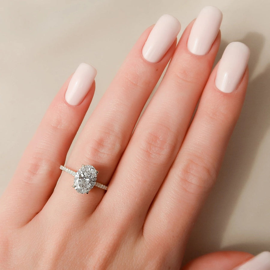  The Pave Natalie Oval Lab Diamond Ring 18k Yellow Gold 003